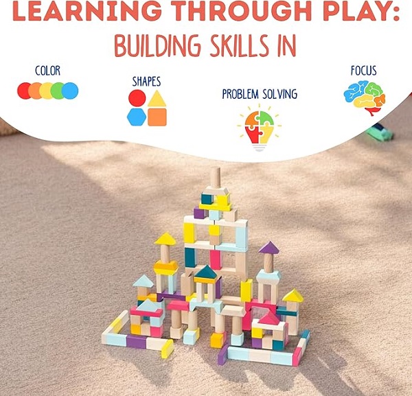 Kit 50 piese constructie din lemn