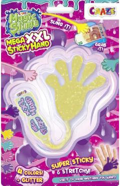 Poza produsului Mana lipicioasa. Slime galben cu sclipici