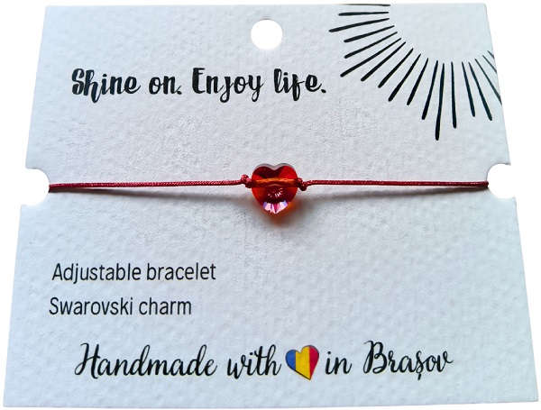 Bratara: Inima. Swarovski
