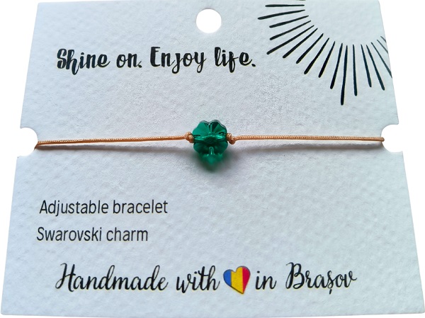 Bratara: Trifoi. Swarovski