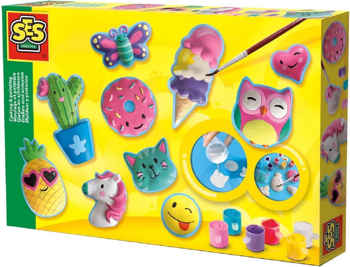 Set creativ mulaj si pictura: Figurine colorate