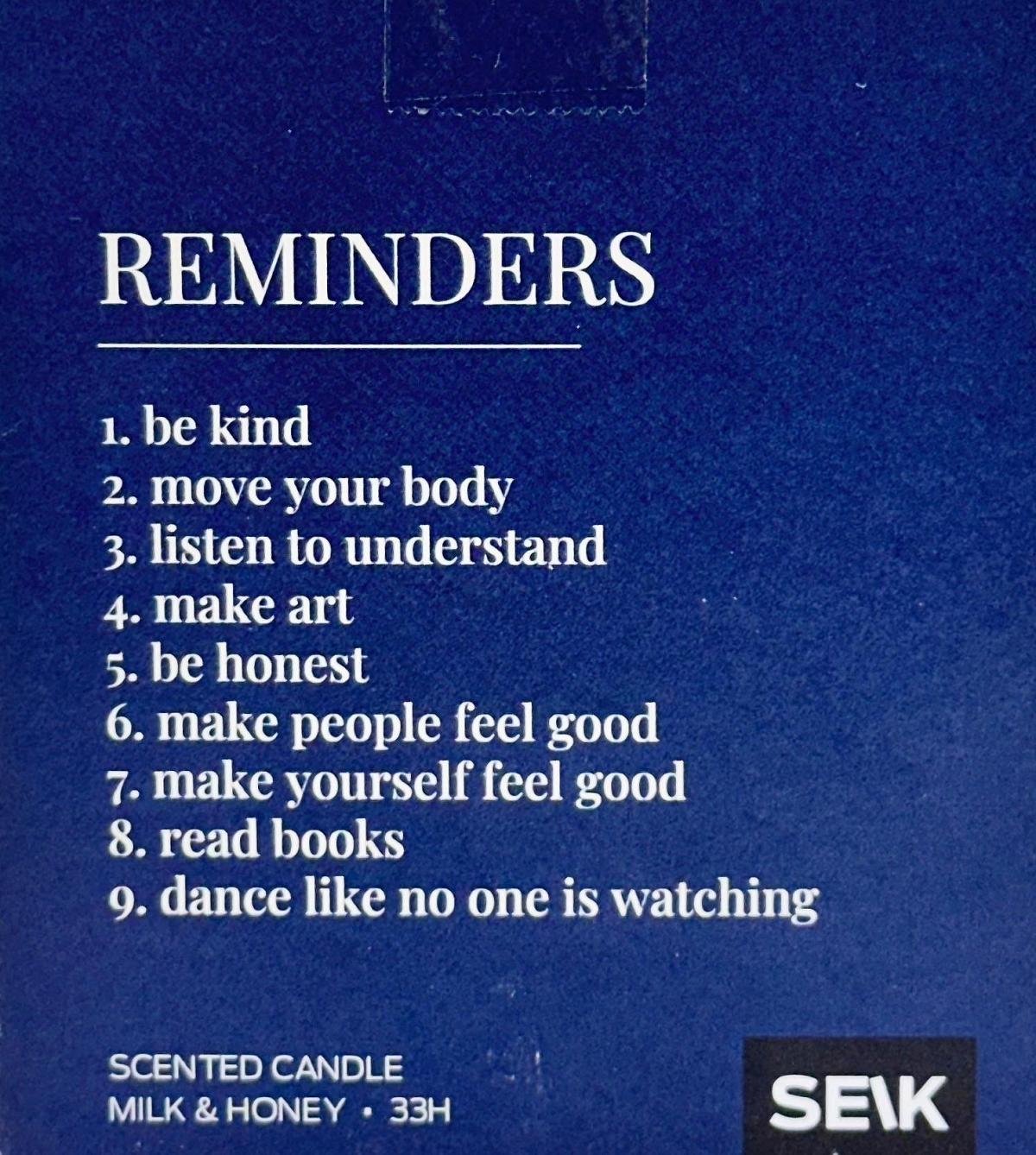 Lumanare Happy Candle: Reminders 