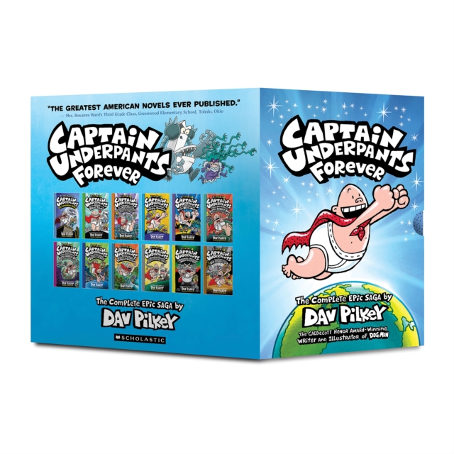 Coperta cărții 'Captain Underpants Forever (Captain Underpants #1-12 Full-Color Boxed Set): From the Creator of Dog Man - Dav Pilkey'