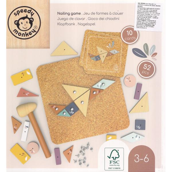 Joc educativ cu ciocanel si panou pluta: Nailing Game