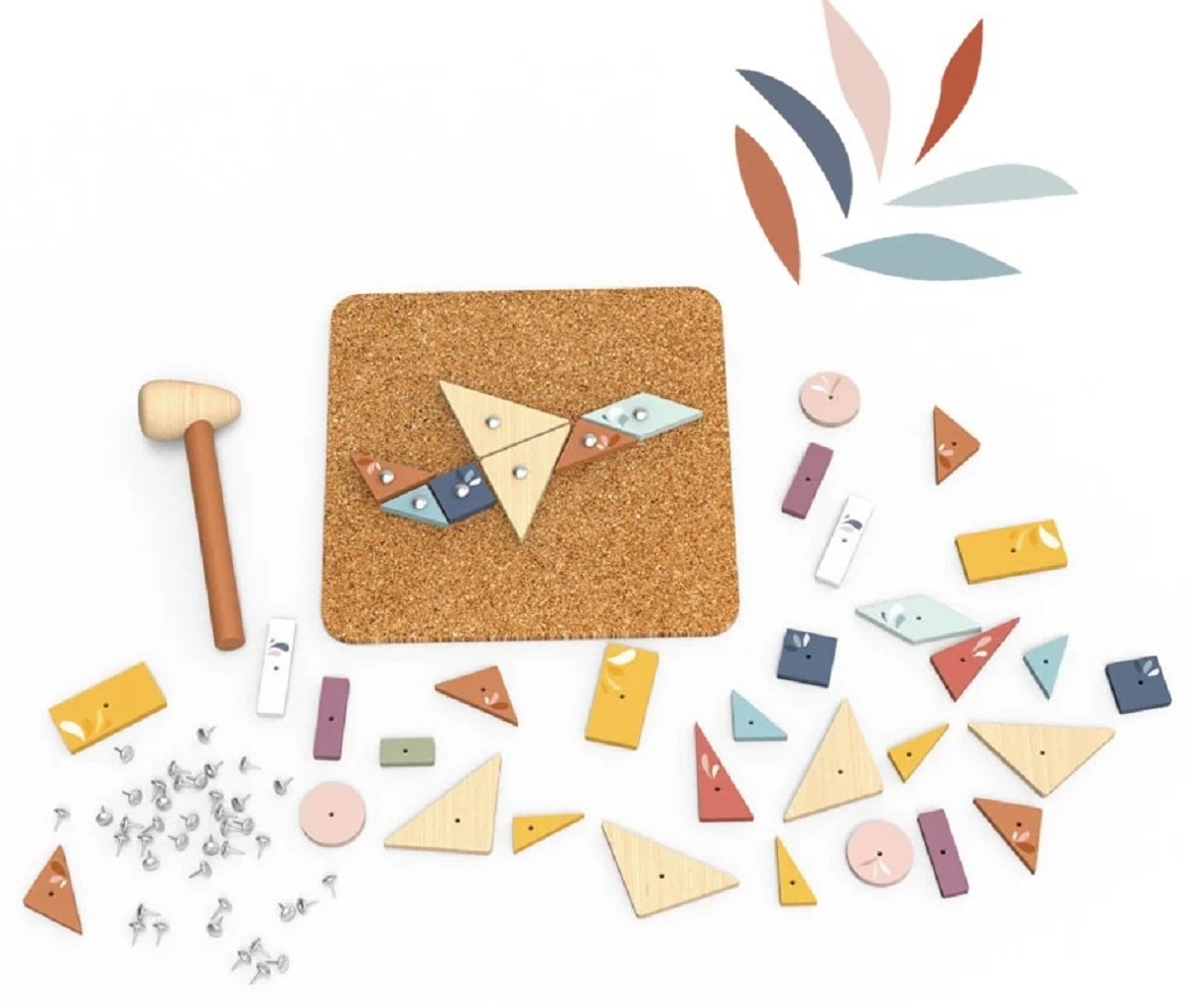 Joc educativ cu ciocanel si panou pluta: Nailing Game