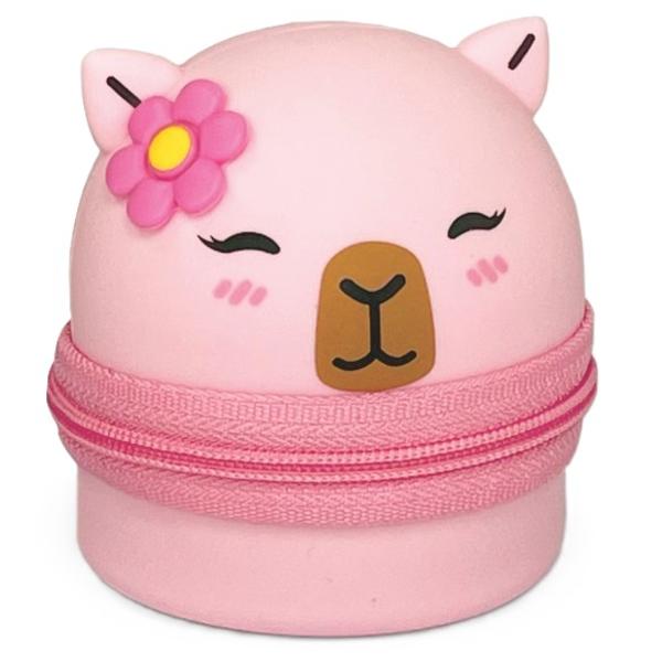 Penar telescopic din plus si silicon. BeCappy Capybara. Roz