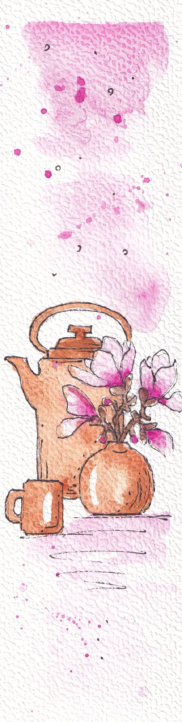 Semn de carte pictat manual: Magnolie