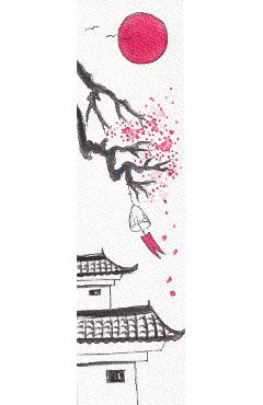 Poza produsului Semn de carte pictat manual: Japonia