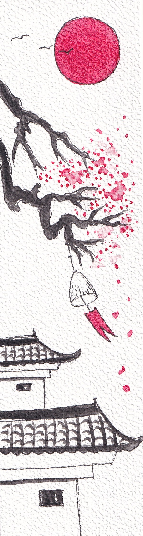 Semn de carte pictat manual: Japonia