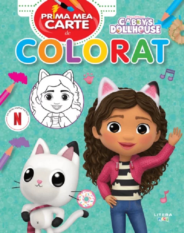 Gabby's Dollhouse. Prima mea carte de colorat