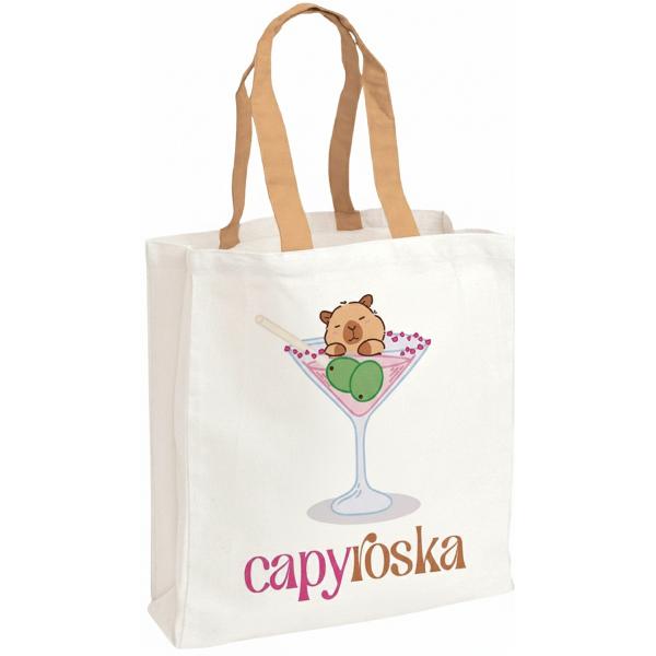 Sacosa textila canvas: Becappy. Capyroska