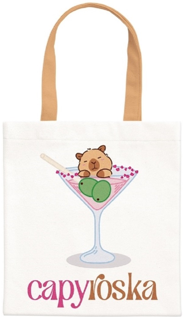 Sacosa textila canvas: Becappy. Capyroska