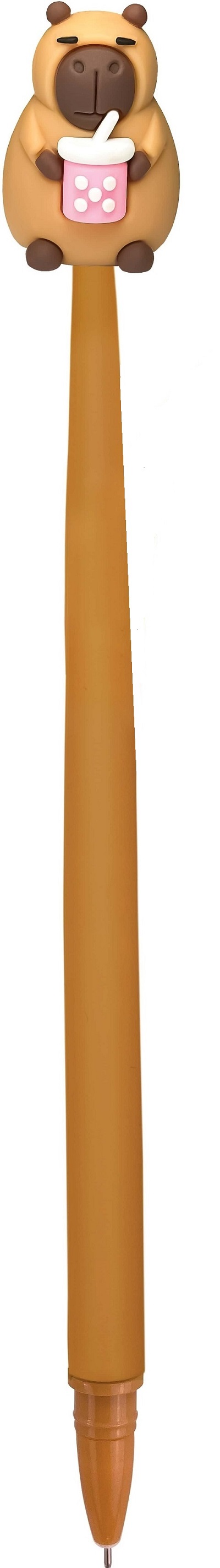 Imaginea produsului 'Pix flexibil cu ștergere: Capybara cu pahar roz'