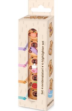 Poza produsului Set 4 mini evidentiatoare Capybara