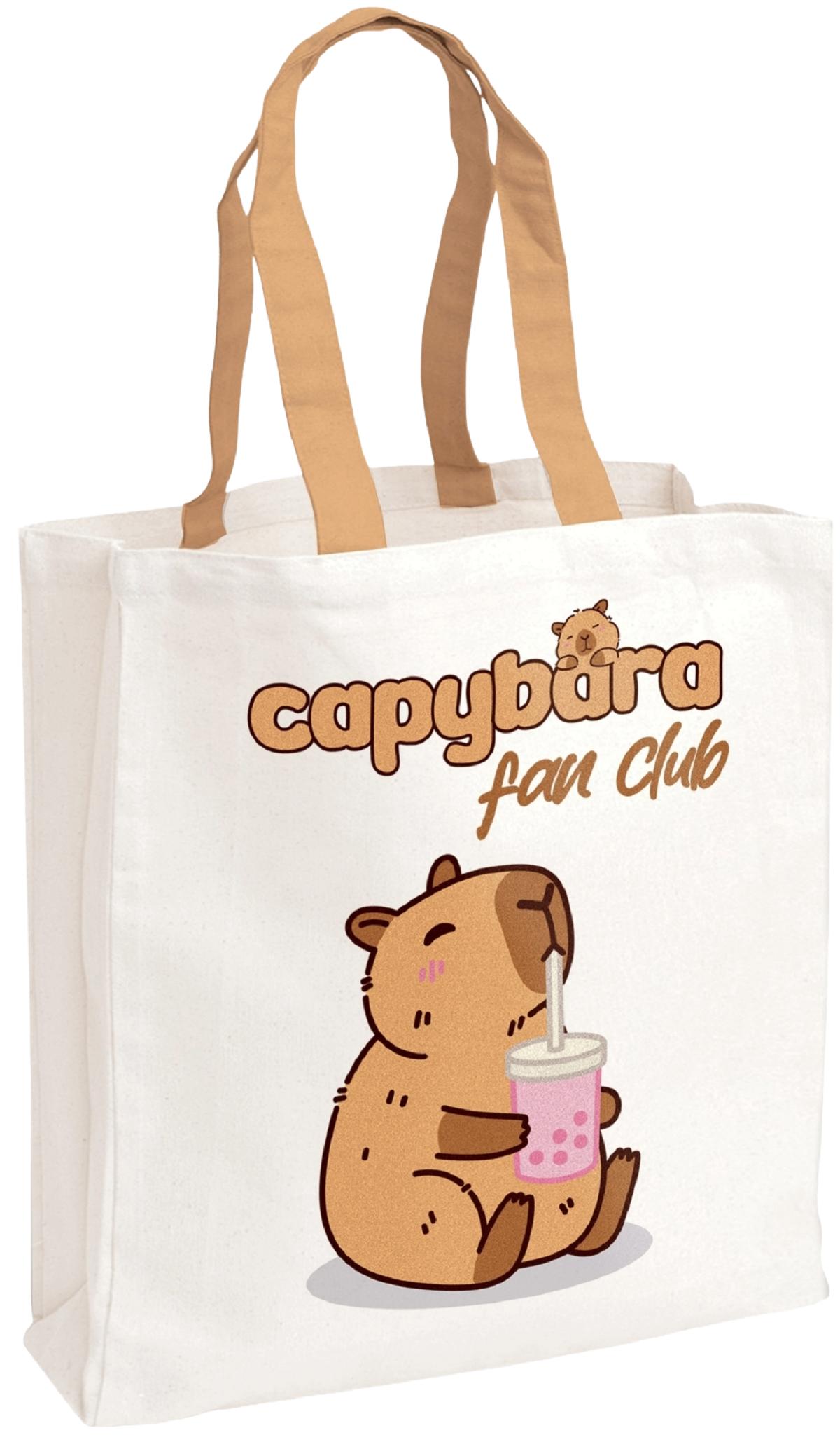 Sacosa textila canvas: BeCappy. Capybara Fun Club