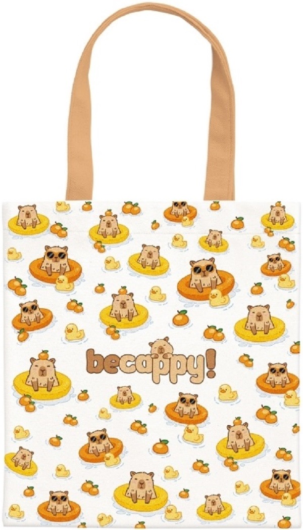 Sacosa textila canvas: BeCappy. Capybara
