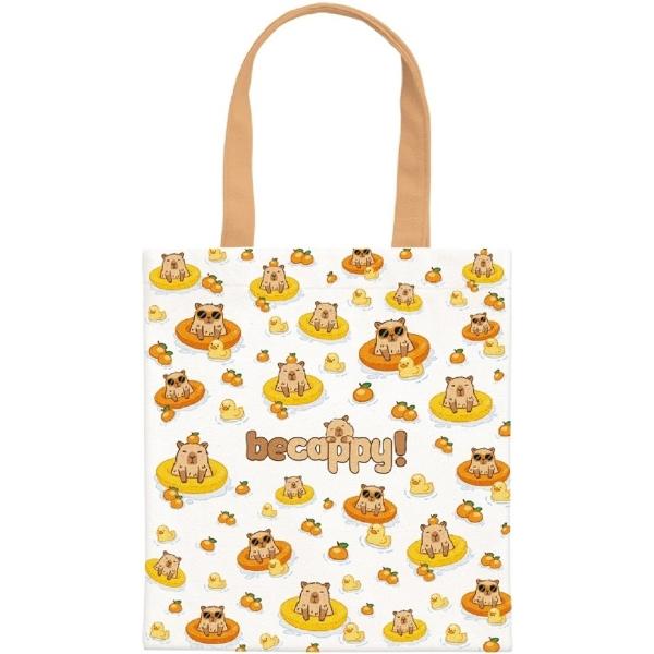 Sacosa textila canvas: BeCappy. Capybara