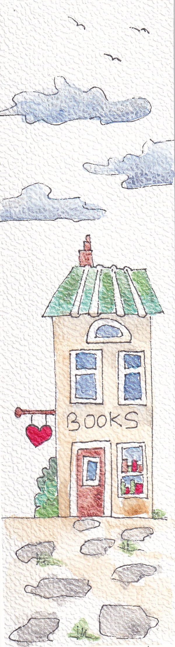 Semn de carte pictat manual: Books