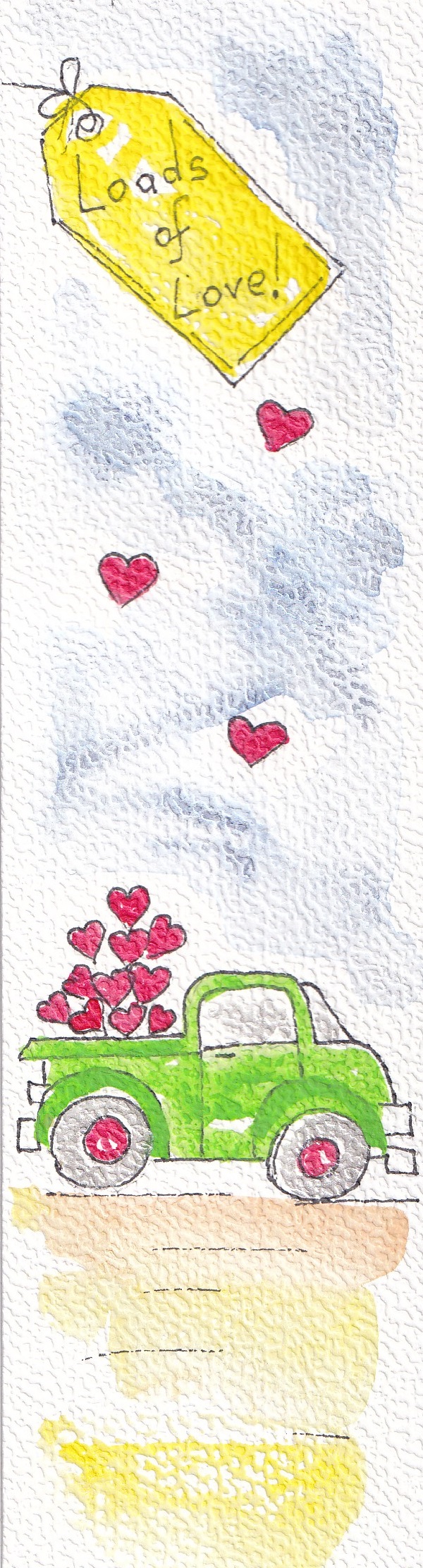 Semn de carte pictat manual: Loads of Love!