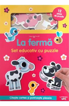 Poza produsului Bebe invata. La ferma. Set educativ cu puzzle