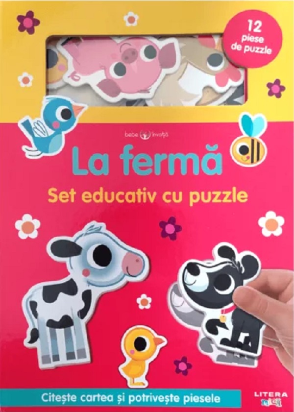 Coperta cărții 'Bebe învata. La fermă. Set educativ cu puzzle'