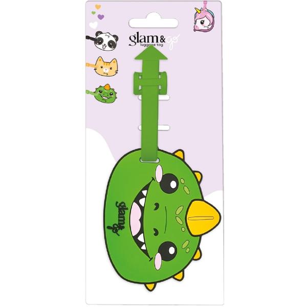 Eticheta pentru bagaj. Glam and Go: Dino