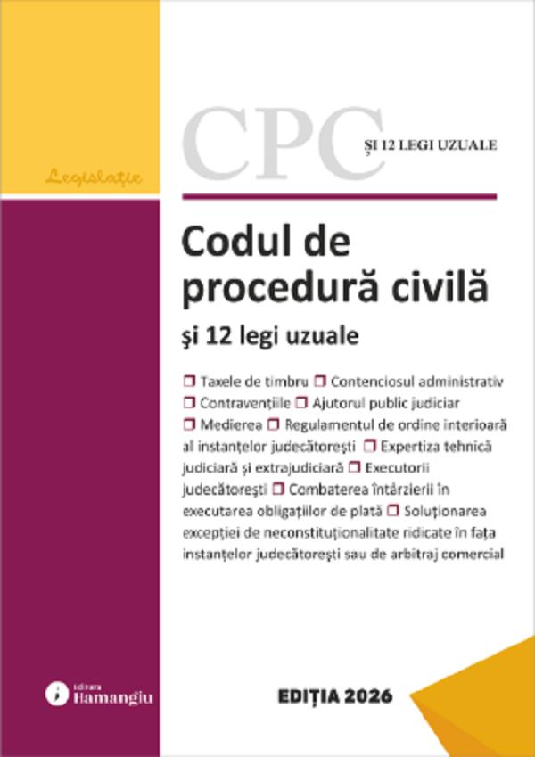 Codul de procedura civila si 12 legi uzuale Act. 8 Ianuarie 2026