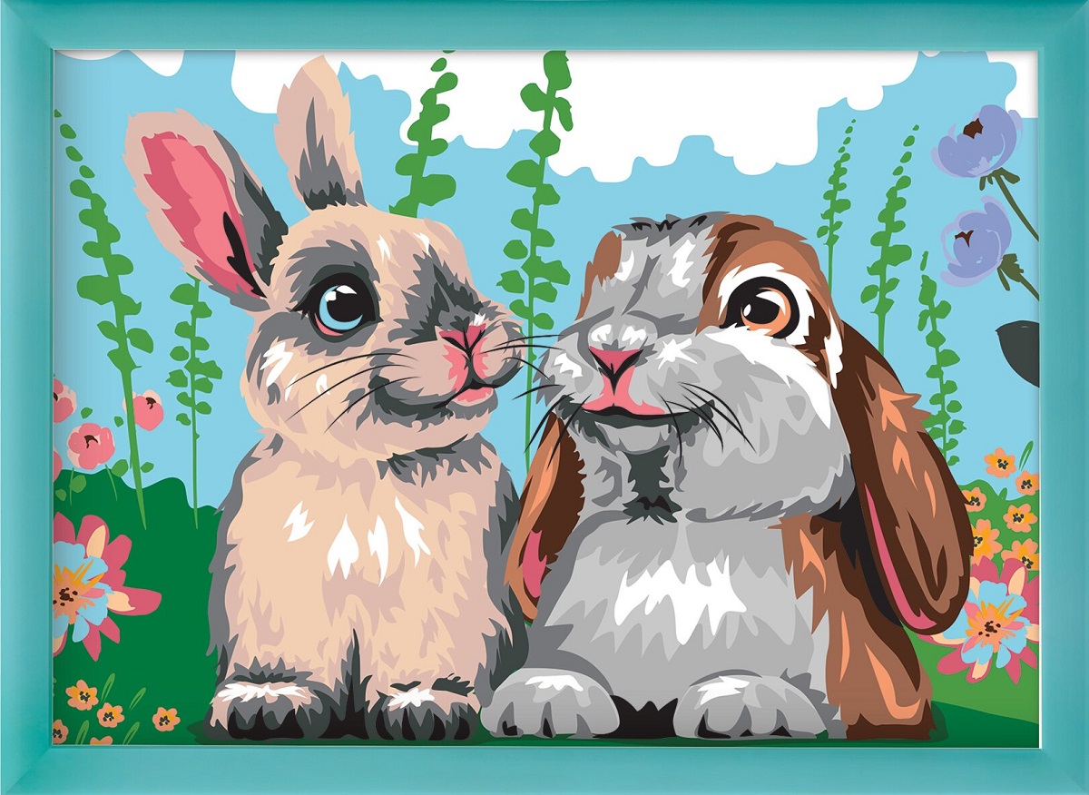 Picteaza si inrameaza: Iepurasii draguti