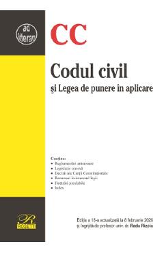 Poza produsului Codul civil si Legea de punere in aplicare Ed.18 Act.8 Februarie 2026 - Radu Rizoiu