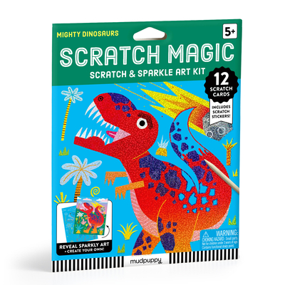 Coperta cărții 'Mighty Dinosaurs Scratch Magic: Scratch & Sparkle Art Kit -'