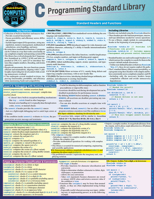 Coperta cărții 'C Programming Language Standard Library: A Quickstudy Laminated Reference Guide - Robin Nixon'