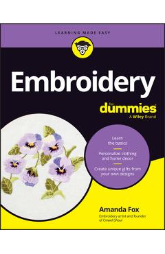 Coperta cărții 'Embroidery for Dummies - Amanda Fox'