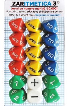 Poza produsului Set jocuri educative cu zaruri: Zaritmetica 3. Numere mari