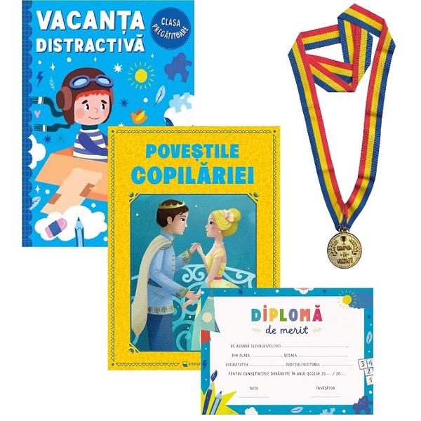 Pachet: Vacanta distractiva. Povestile copilariei + Diploma + Medalie - Clasa pregatitoare - Aurelia Seulean, Marioara Minculescu, Elena Oltean