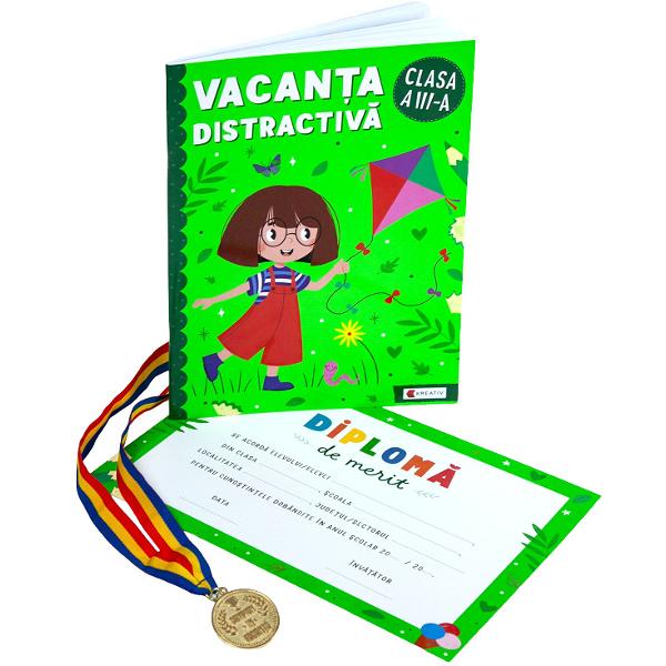 Pachet: Vacanta distractiva + Diploma + Medalie - Clasa 3 - Corina Istrate, Dora Macean, Manuela Koszorus