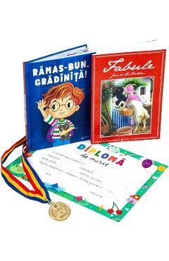 Coperta cărții 'Pachet: Rămas-bun, grădiniță! Fabule + Diplomă + Medalie'