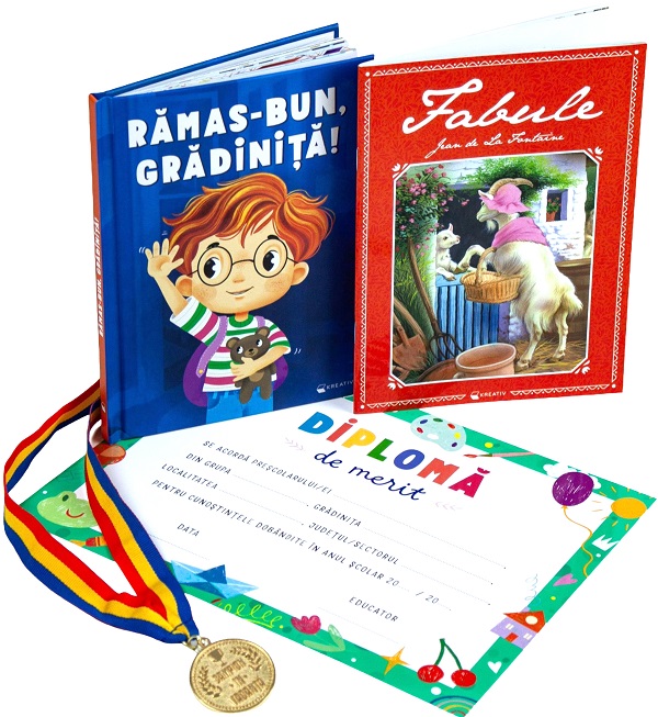 Coperta cărții 'Pachet: Rămas-bun, grădiniță! Fabule + Diplomă + Medalie'
