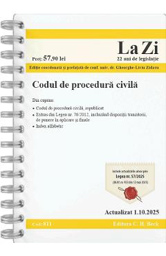 Poza produsului Codul de procedura civila Act. 1 Octombrie 2025 Ed.Spiralata - Gheorghe-Liviu Zidaru