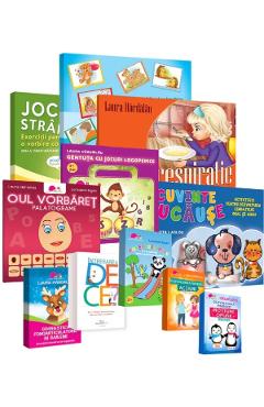 Coperta cărții 'Aventuri logopedice: Kit pentru copiii cu autism - Laura Hărdălău'