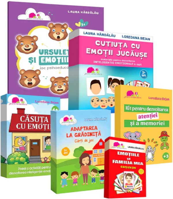 Coperta cărții 'Emoții și cuvinte: Jocuri și activități pentru copiii cu autism - Laura Hărdălău, Loredana Bejan'