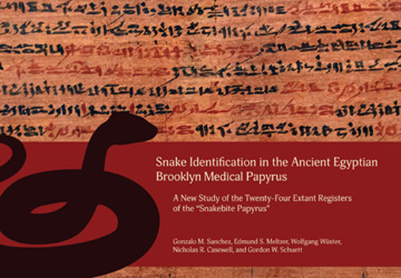 Coperta cărții 'Snake Identification in the Ancient Egyptian Brooklyn Medical Papyrus: A New Study of the Twenty-Four Extant Registers'