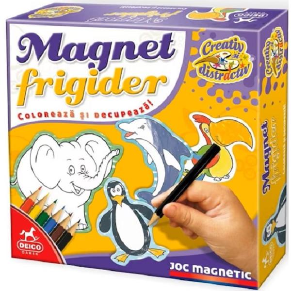 Joc magnetic: Coloreaza si decupeaza. Magnet frigider