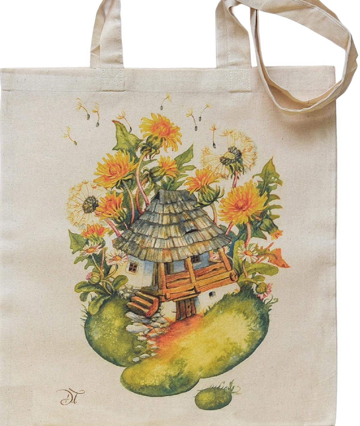 Imaginea produsului 'Sacoșă textilă: Casă printre păpădii'