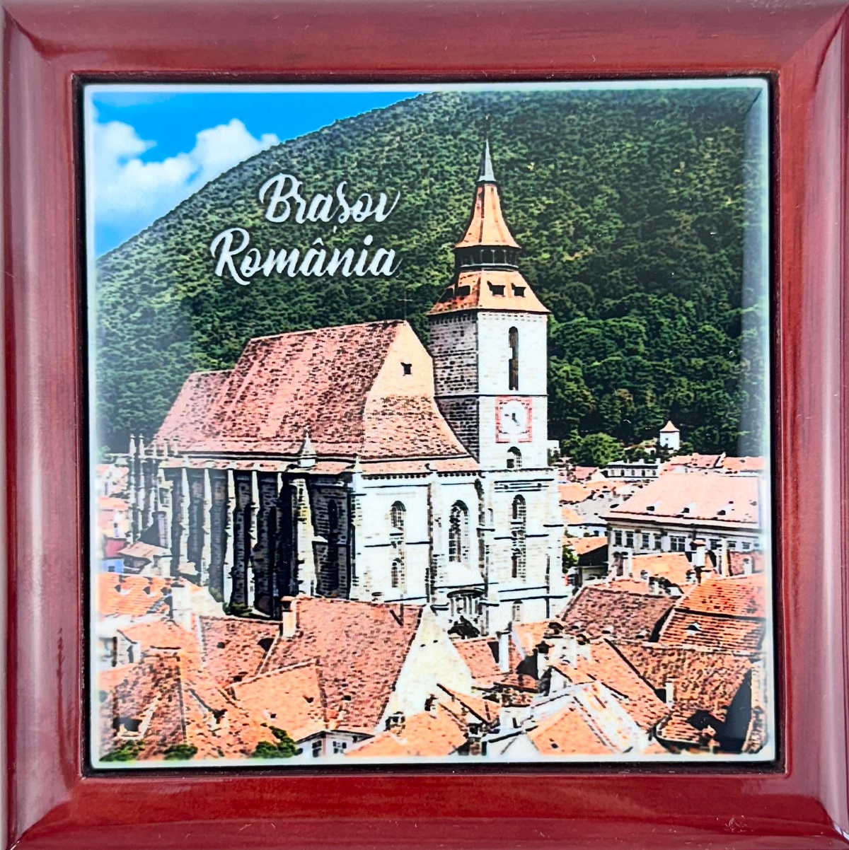 Cutie bijuterii din lemn. Biserica Neagra color