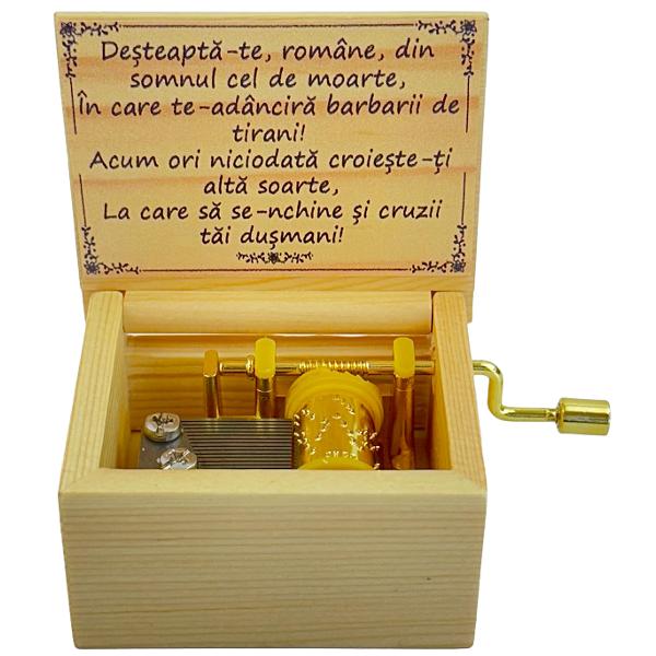 Cutiuta muzicala lemn. Imnul Romaniei
