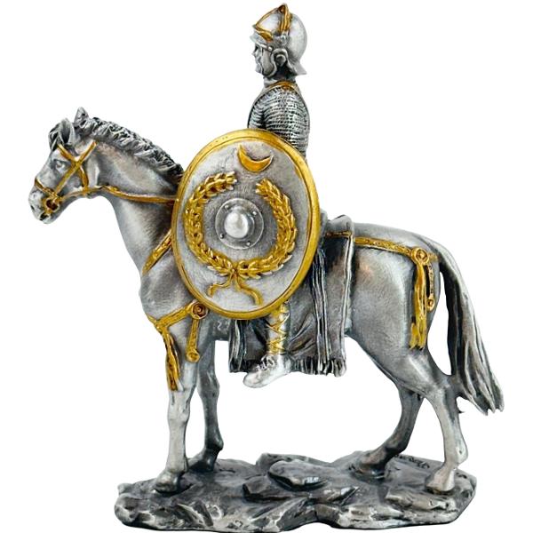 Soldatel de colectie din plumb: Ecvestru cu scut lauri