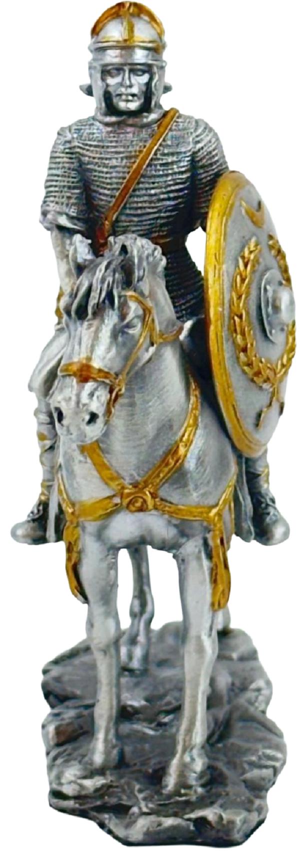 Imaginea produsului 'Soldățel de colecție din plumb: Ecvestru cu scut lauri'