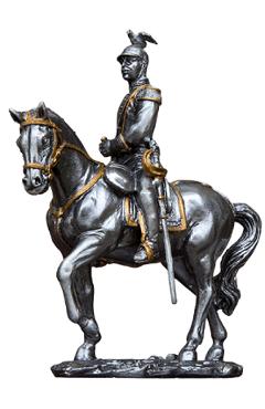 Imaginea produsului 'Soldățel de colecție din plumb: Ecvestru cu pasăre'