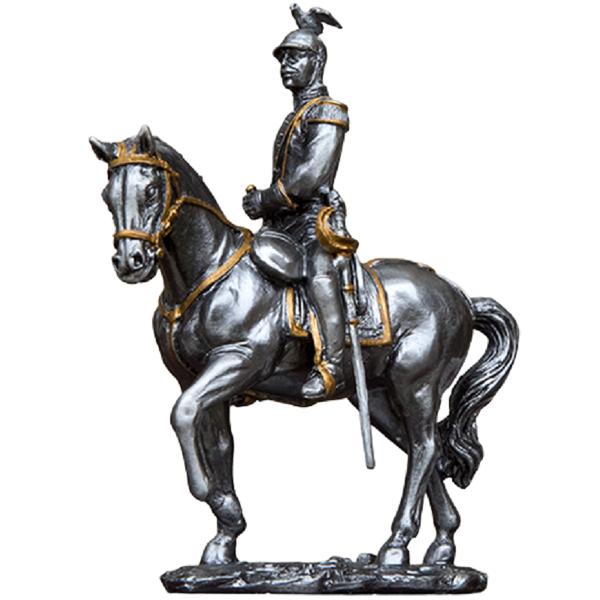 Soldatel de colectie din plumb: Ecvestru cu pasare