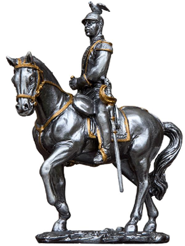 Imaginea produsului 'Soldățel de colecție din plumb: Ecvestru cu pasăre'